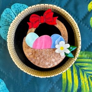 Egg Hunter’s Hamper Erstwilder Easter Egg Basket brooch